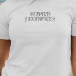 T-Shirt Blanc Cousine ROCKSTAR Pour femme-1