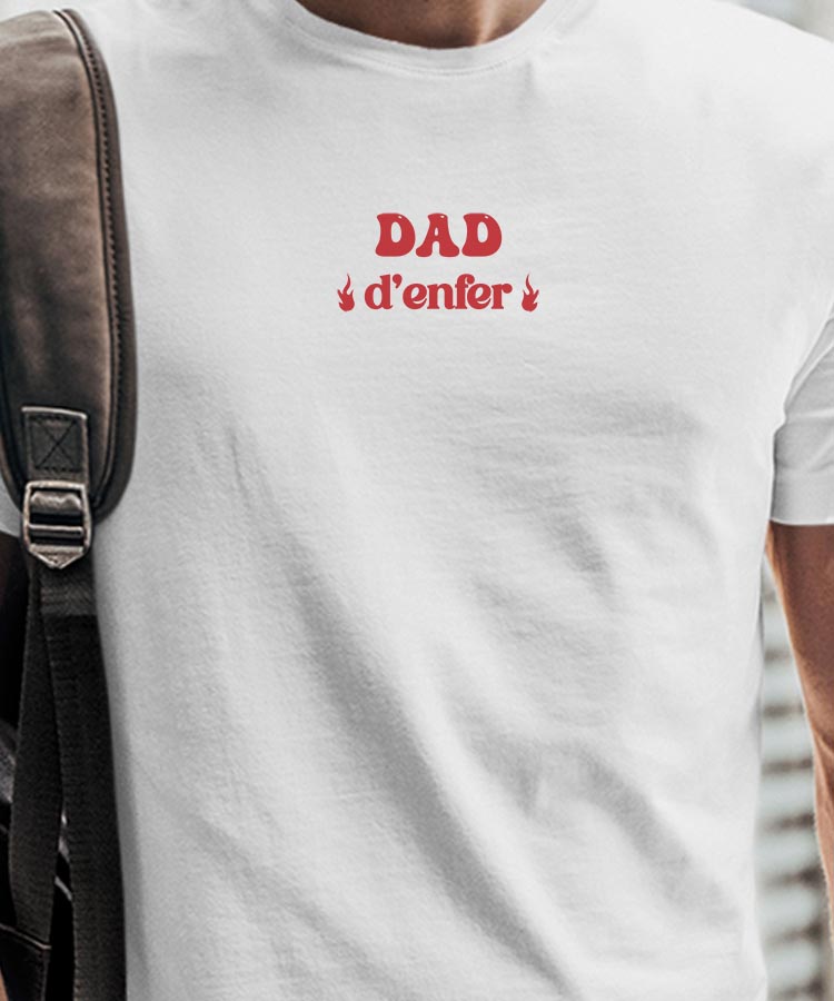 T-Shirt Blanc Dad d'enfer Pour homme-1