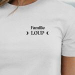 T-Shirt Blanc Famille Loup lune coeur Pour femme-1