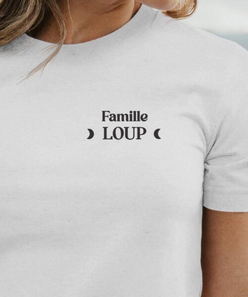 T-Shirt Blanc Famille Loup lune coeur Pour femme-1