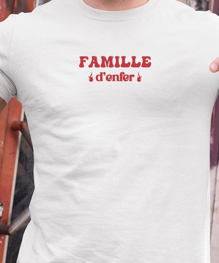 T-Shirt Blanc Famille d'enfer Pour homme-1
