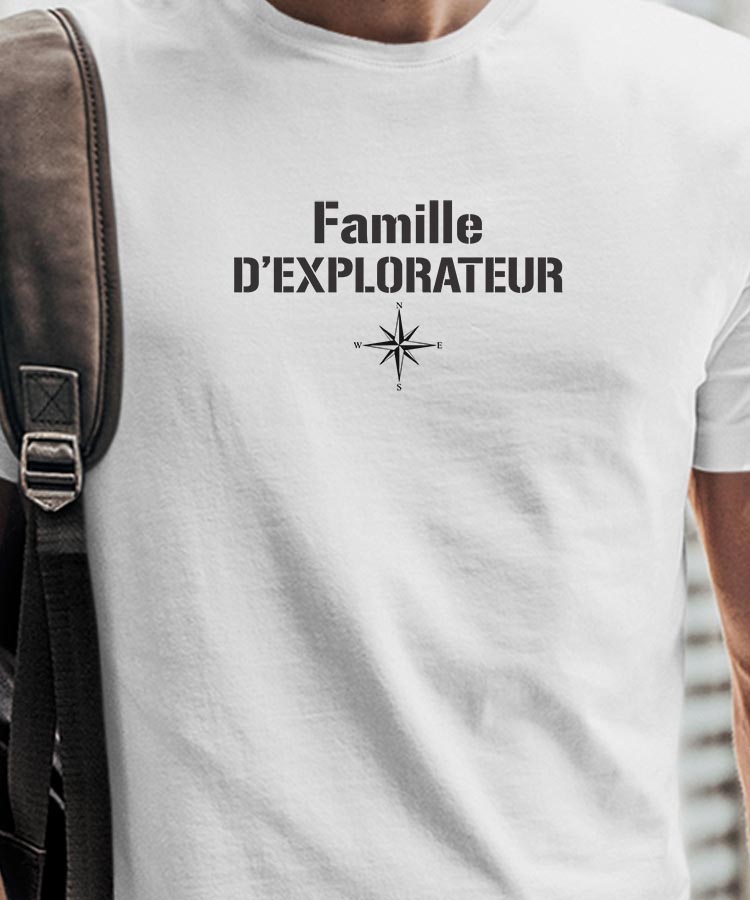 T-Shirt Blanc Famille d'explorateur Pour homme-1