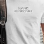 T-Shirt Blanc Fiston ROCKSTAR Pour homme-1
