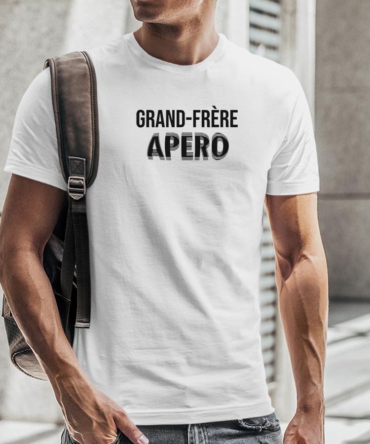 T-Shirt Blanc Grand-Frère apéro face Pour homme-2