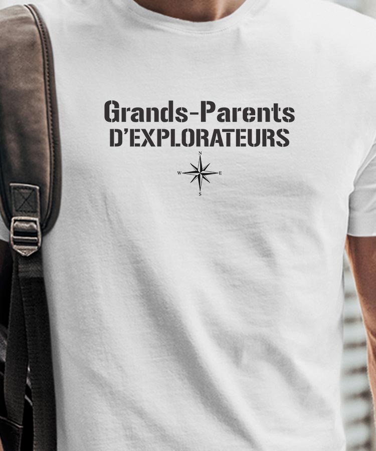 T-Shirt Blanc Grands-Parents d'explorateurs Pour homme-1