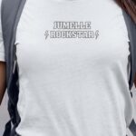 T-Shirt Blanc Jumelle ROCKSTAR Pour femme-1