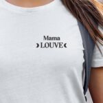 T-Shirt Blanc Mama Louve lune coeur Pour femme-1