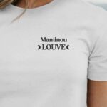 T-Shirt Blanc Maminou Louve lune coeur Pour femme-1