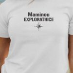 T-Shirt Blanc Maminou exploratrice Pour femme-1