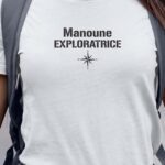 T-Shirt Blanc Manoune exploratrice Pour femme-1