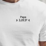 T-Shirt Blanc Papa Loup lune coeur Pour homme-1