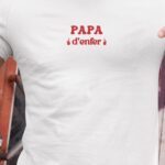 T-Shirt Blanc Papa d'enfer Pour homme-1