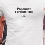 T-Shirt Blanc Papounet explorateur Pour homme-1