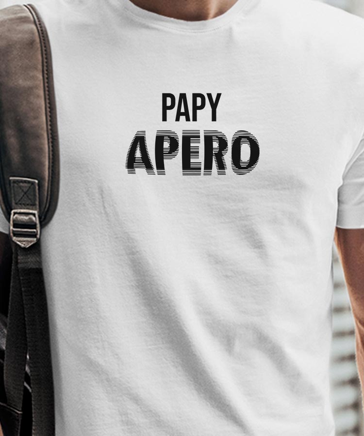T-Shirt Blanc Papy apéro face Pour homme-1