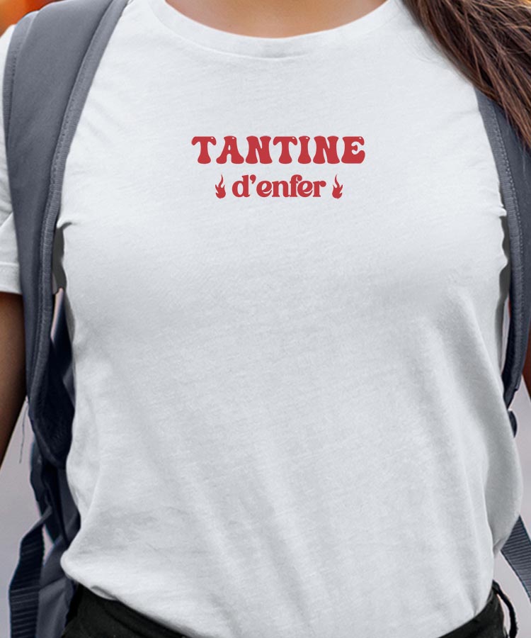 T-Shirt Blanc Tantine d'enfer Pour femme-1