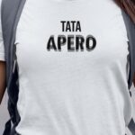 T-Shirt Blanc Tata apéro face Pour femme-1