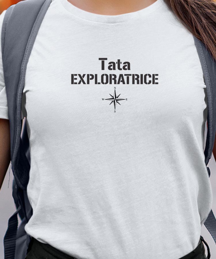 T-Shirt Blanc Tata exploratrice Pour femme-1