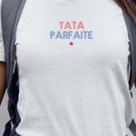 T-Shirt Blanc Tata parfaite Pour femme-1
