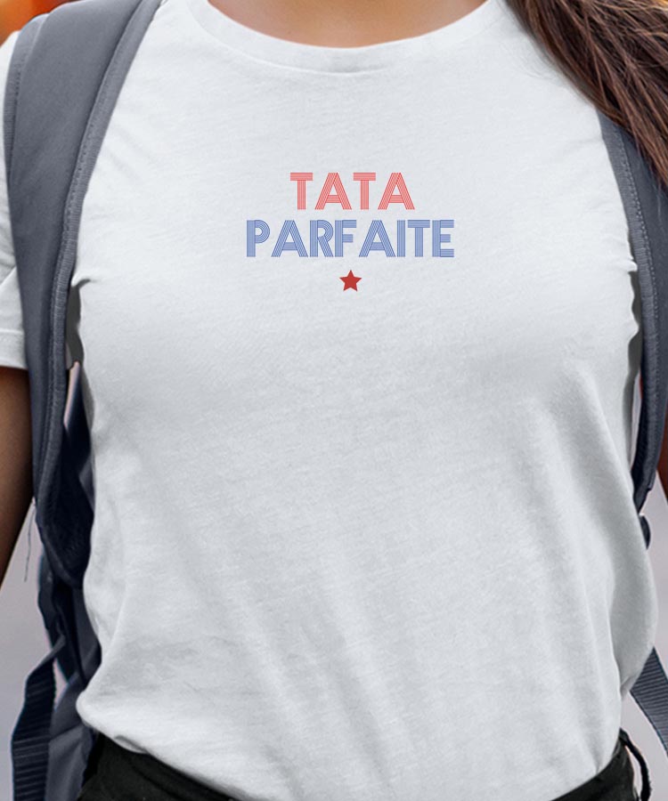 T-Shirt Blanc Tata parfaite Pour femme-1