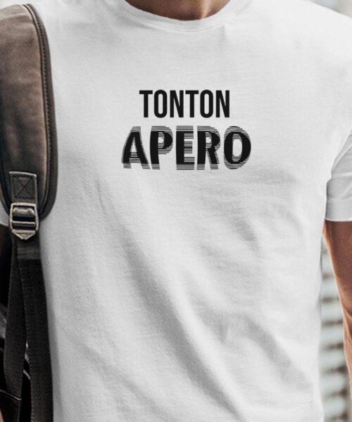 T-Shirt Blanc Tonton apéro face Pour homme-1
