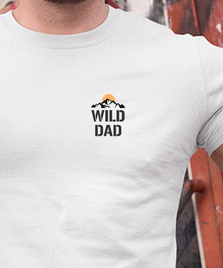 T-Shirt Blanc Wild Dad coeur Pour homme-1