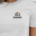 T-Shirt Blanc Wild Maman coeur Pour femme-1