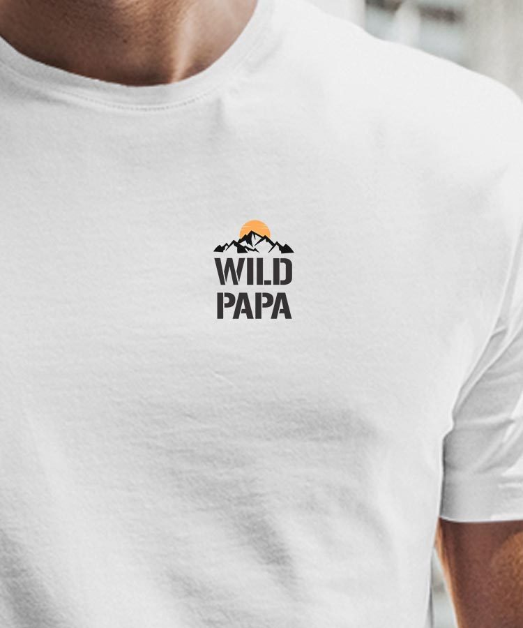 T-Shirt Blanc Wild Papa coeur Pour homme-1
