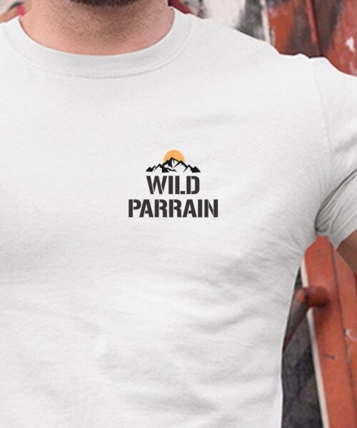 T-Shirt Blanc Wild Parrain coeur Pour homme-1