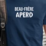 T-Shirt Bleu Marine Beau-Frère apéro face Pour homme-1