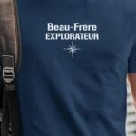 T-Shirt Bleu Marine Beau-Frère explorateur Pour homme-1