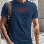 T-Shirt Bleu Marine Beau-Papa d'enfer Pour homme-2