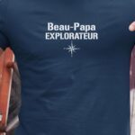 T-Shirt Bleu Marine Beau-Papa explorateur Pour homme-1