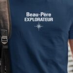 T-Shirt Bleu Marine Beau-Père explorateur Pour homme-1