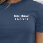 T-Shirt Bleu Marine Belle-Maman Louve lune coeur Pour femme-1