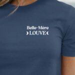 T-Shirt Bleu Marine Belle-Mère Louve lune coeur Pour femme-1