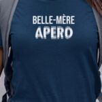 T-Shirt Bleu Marine Belle-Mère apéro face Pour femme-1