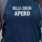 T-Shirt Bleu Marine Belle-Soeur apéro face Pour femme-1