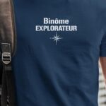 T-Shirt Bleu Marine Binôme explorateur Pour homme-1