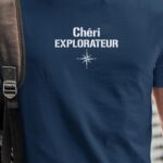T-Shirt Bleu Marine Chéri explorateur Pour homme-1