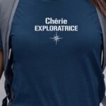 T-Shirt Bleu Marine Chérie exploratrice Pour femme-1