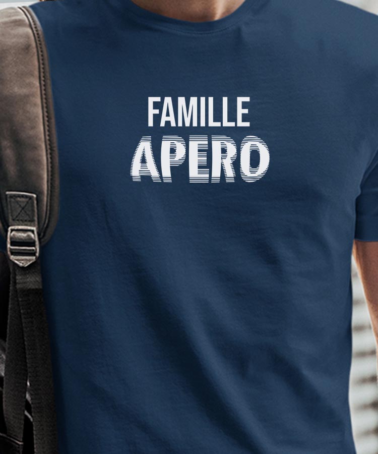 T-Shirt Bleu Marine Famille apéro face Pour homme-1