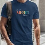 T-Shirt Bleu Marine Frérot merci pour tout Pour homme-2