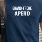 T-Shirt Bleu Marine Grand-Frère apéro face Pour homme-1