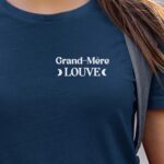 T-Shirt Bleu Marine Grand-Mère Louve lune coeur Pour femme-1