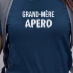 T-Shirt Bleu Marine Grand-Mère apéro face Pour femme-1