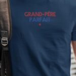 T-Shirt Bleu Marine Grand-Père parfait Pour homme-1