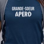 T-Shirt Bleu Marine Grande-Soeur apéro face Pour femme-1