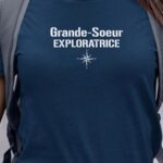 T-Shirt Bleu Marine Grande-Soeur exploratrice Pour femme-1