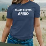 T-Shirt Bleu Marine Grands-Parents apéro face Pour femme-2