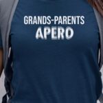 T-Shirt Bleu Marine Grands-Parents apéro face Pour femme-1